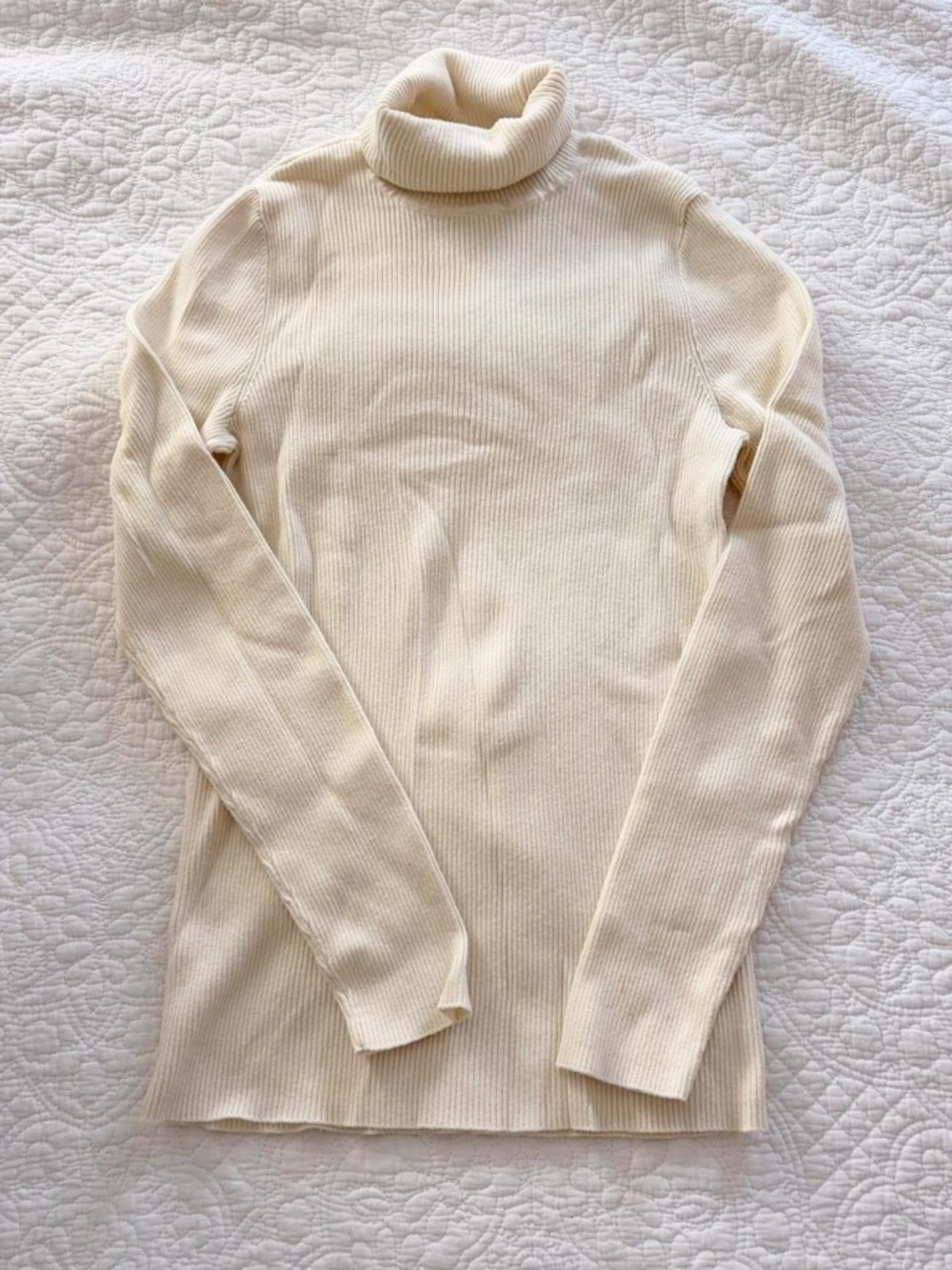 Ralph Lauren Ribbed Turtleneck Sweater in Mascarpone Cream